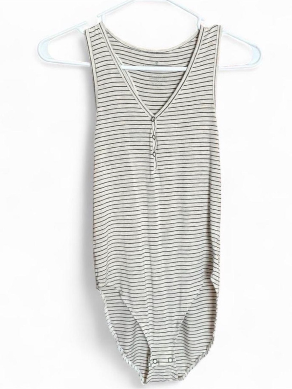 American Eagle Striped Bodysuit | Button Front Tank | Size Small